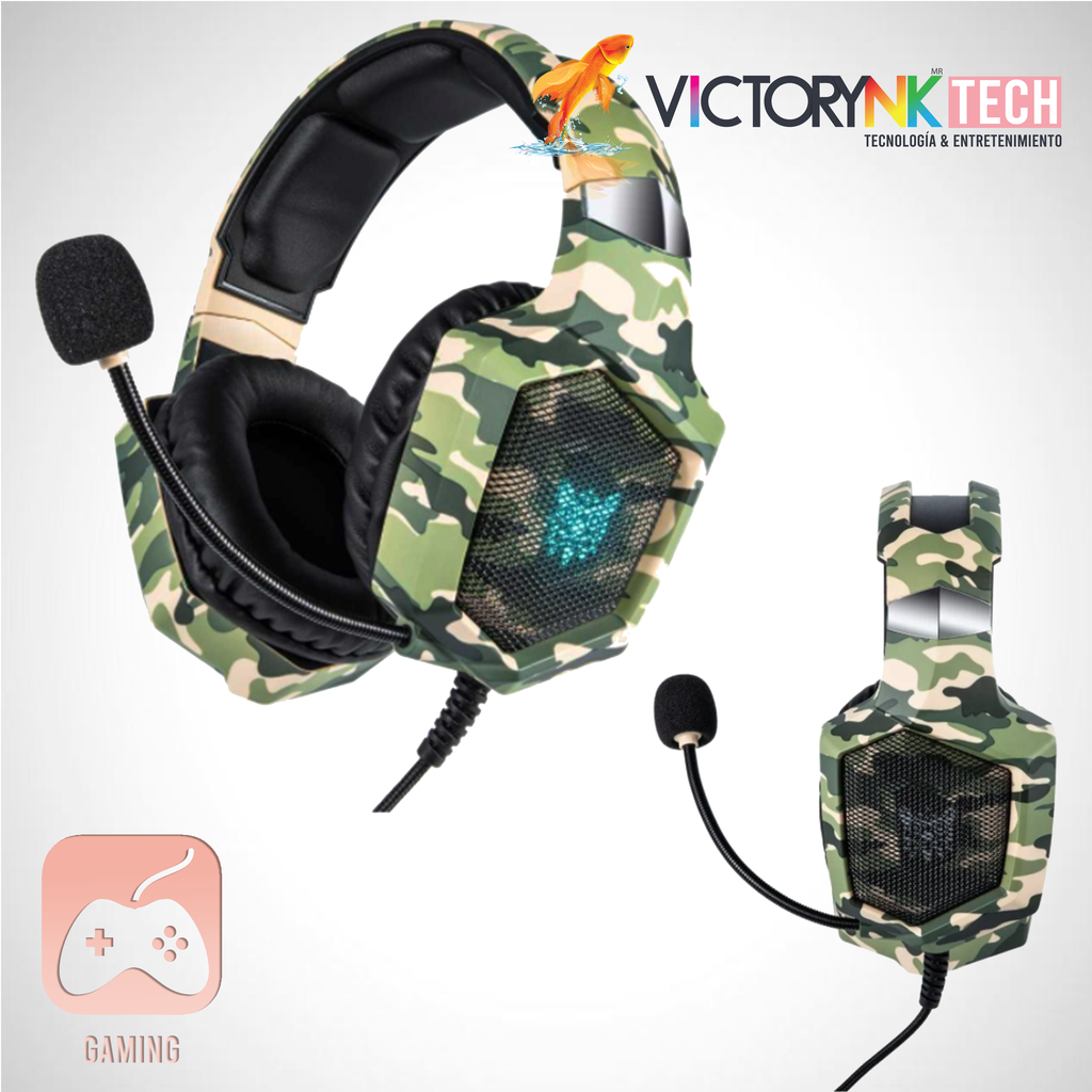 Audifono Diadema Gaming con Microfono, Estilo Militar Café-Verde Onikuma K8