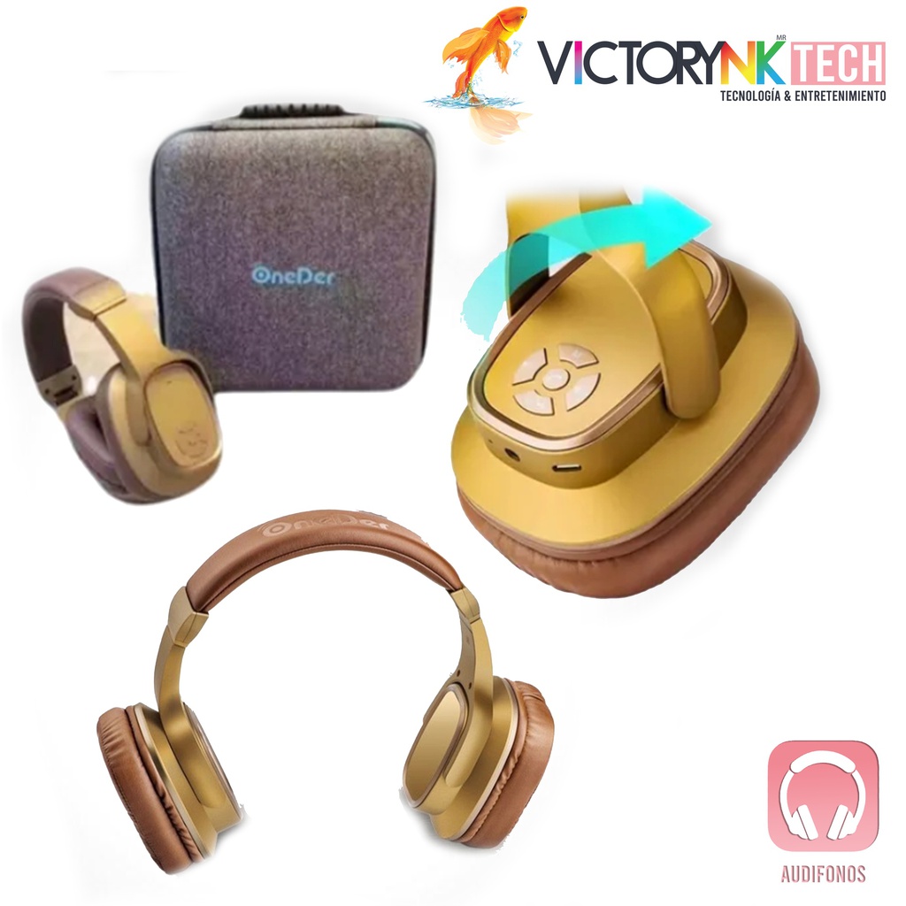 Audífono diadema Bluetooth plegable inalambricos profesional convertible bocina con estuche  , HiFi 5.0- OneDer S2 M50 	TS2BK