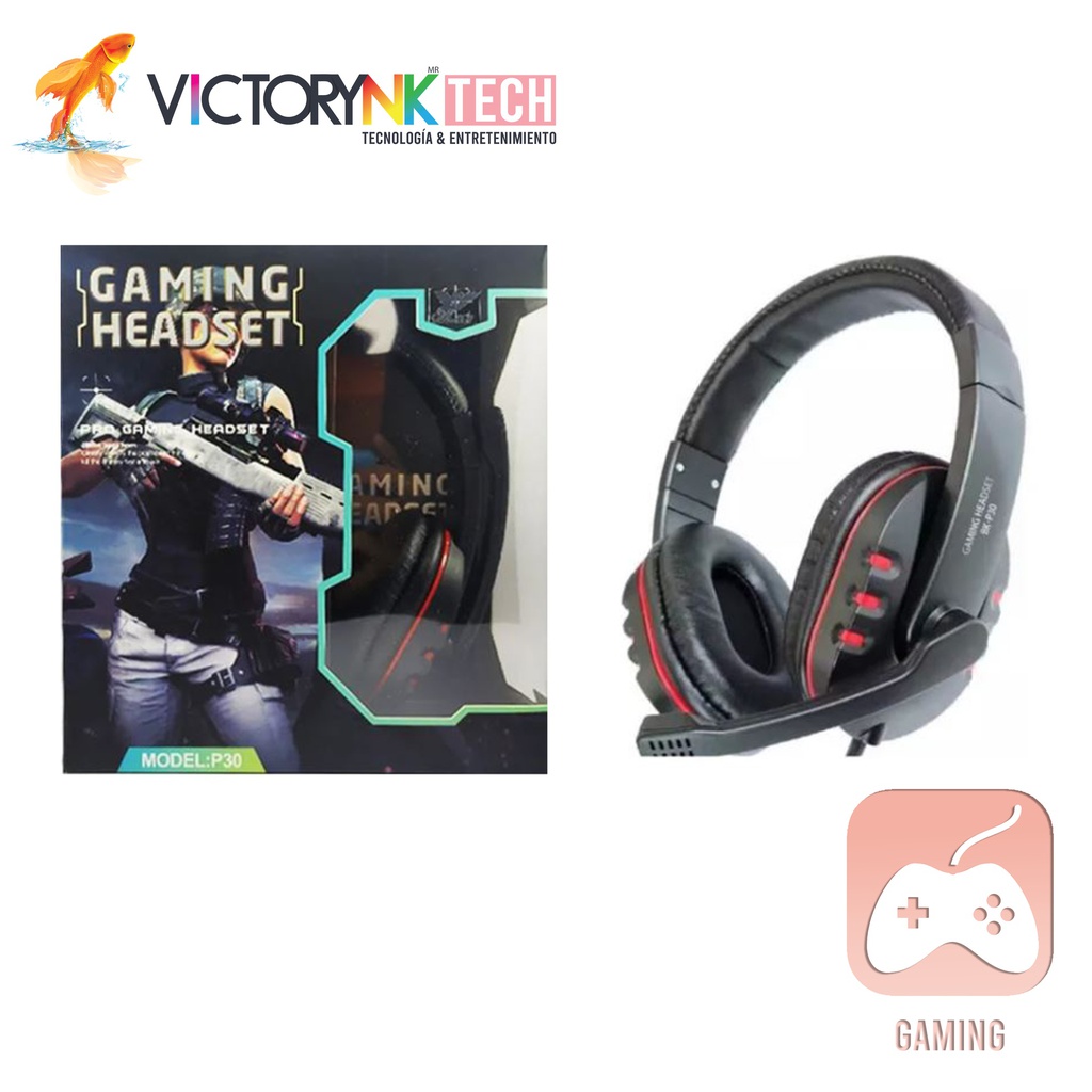 Audifono de diadema gaming, plegable con microfono, 3.5mm, HiFi surround 5.0, led, con figura Owii P30