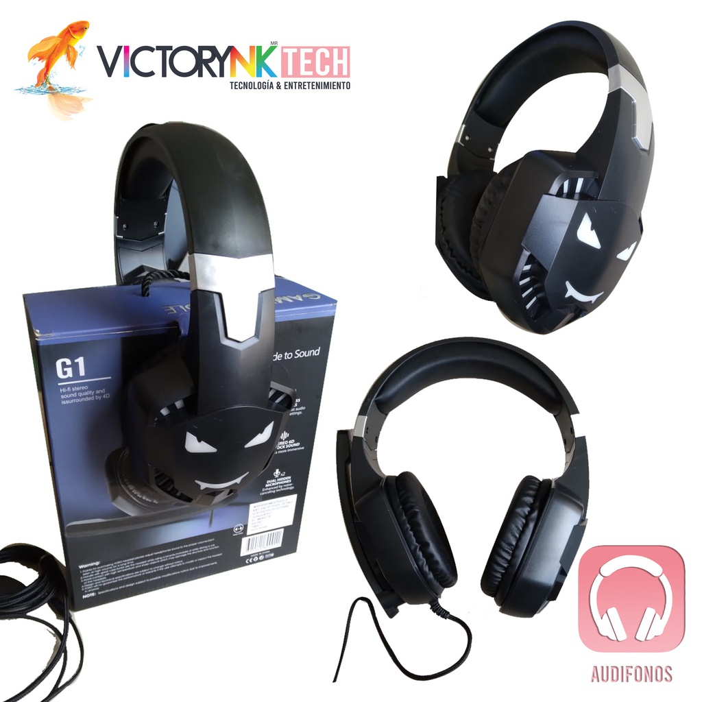 Audifono de diadema gaming con microfono, 3.5mm, HiFi surround, alcance 5.0 Owii G1