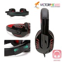 [TSY755MVBK1] Audifono Diadema Gaming, Plegable, 3.5mm, HiFi Alcance 5.0 Led Owii SY755MV (Negro con Rojo)