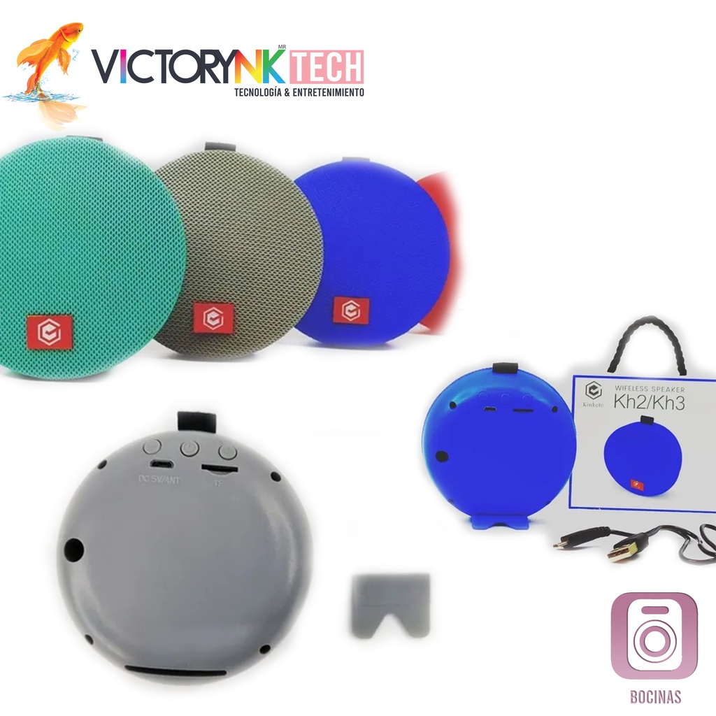 Bocina mini portátil circular inalámbrica Bluetooth KH02 TKH2BK