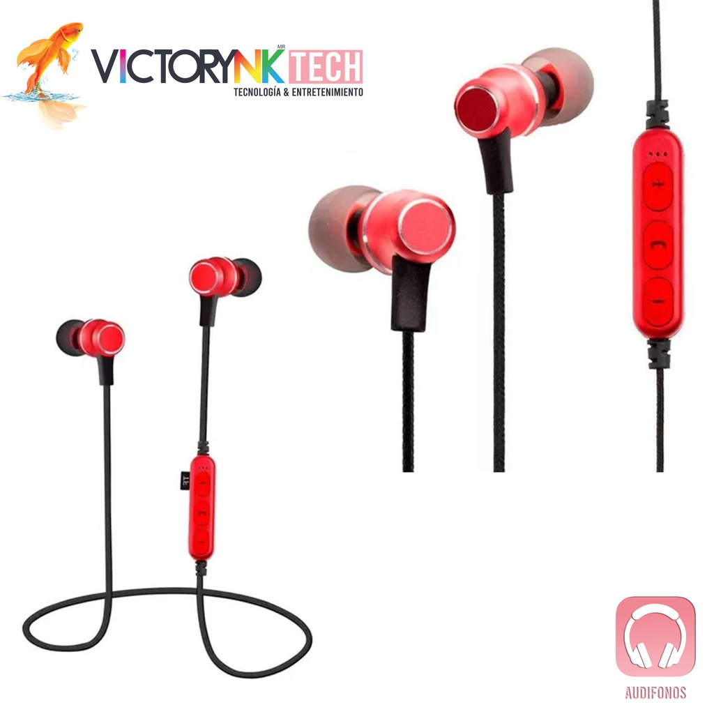 Audifonos chicharo in ear manos libres Bluetooth magnéticos sport KW66 TKW66BK