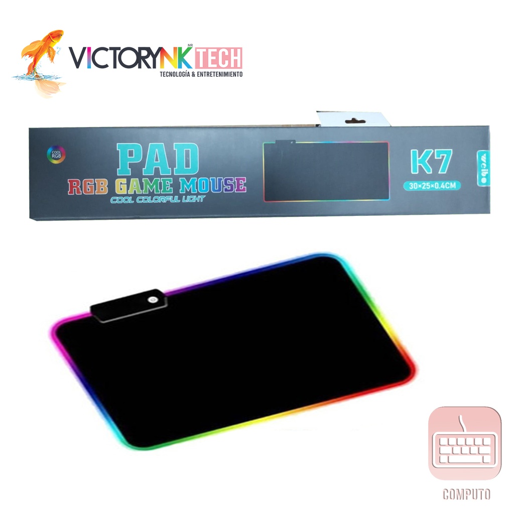 Mousepad gaming con luz led RGB retroilumin tamaño XXL 30*25*0.4cm, Onikuma K7