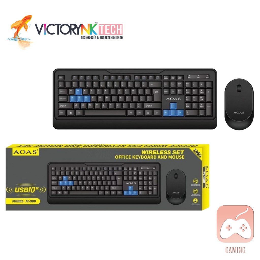 Kit Teclado y Mouse gaming inalambricos wireless Bluetooth Aoas M900