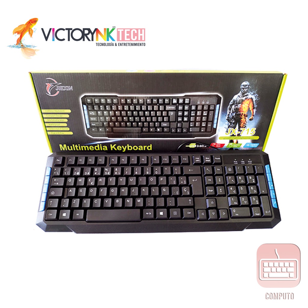 Teclado con teclas multimedia JX715 TEC008