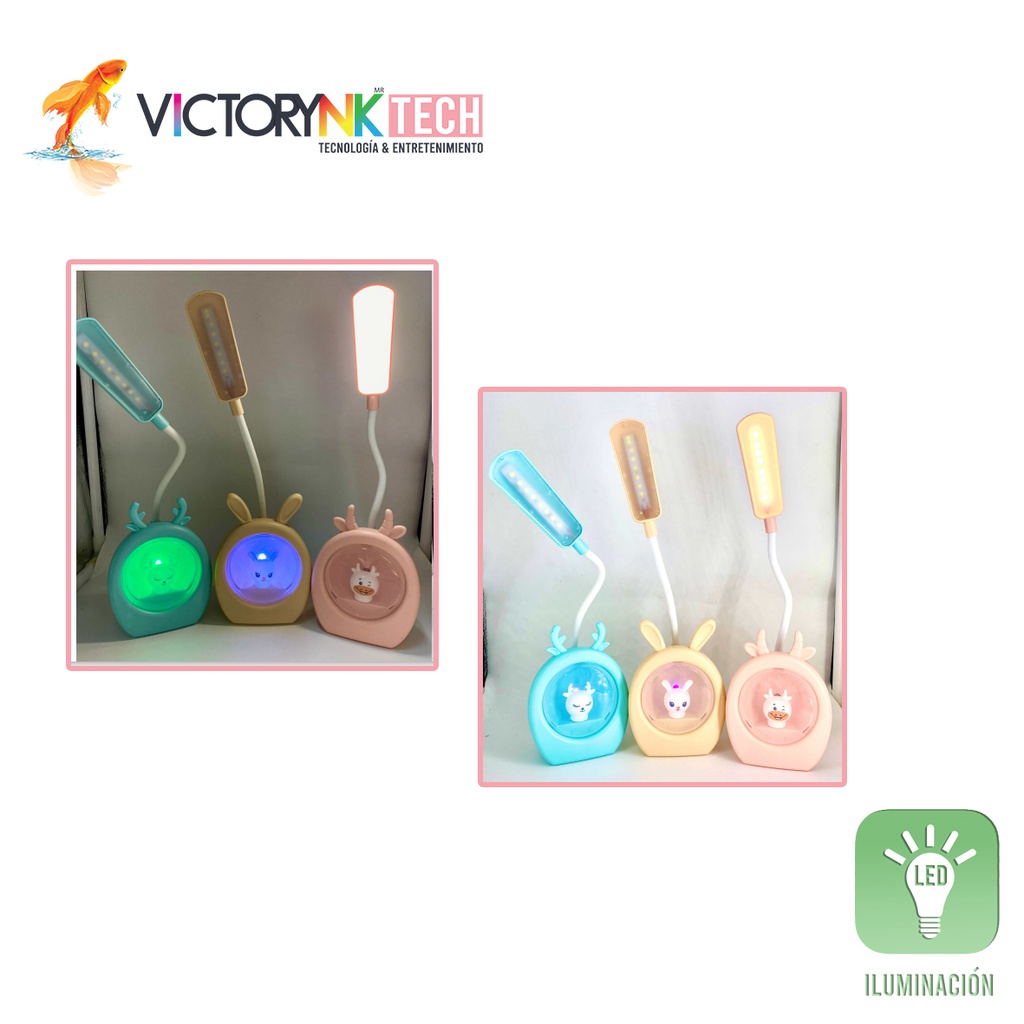 Lampara de Noche y Escritorio Recargable Animales Kwaii Owii LAMP014B