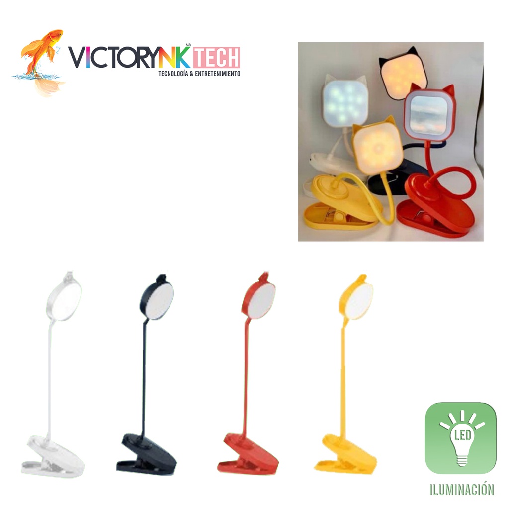 Lampara Espejo Pinza Flexible Gato LAM007BK 