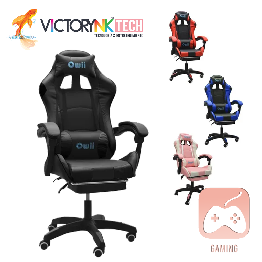 Silla gamer reclinable ergonomica ajustable con masaje TSILLAGAMER01