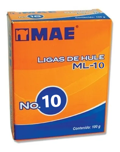 Ligas de hule del No.10 Contenido 100g ML10 MAE