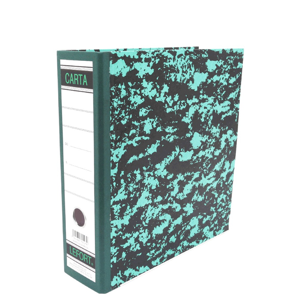Carpeta registrador carta tipo archivero verde capacidad 700 hojas Lefort