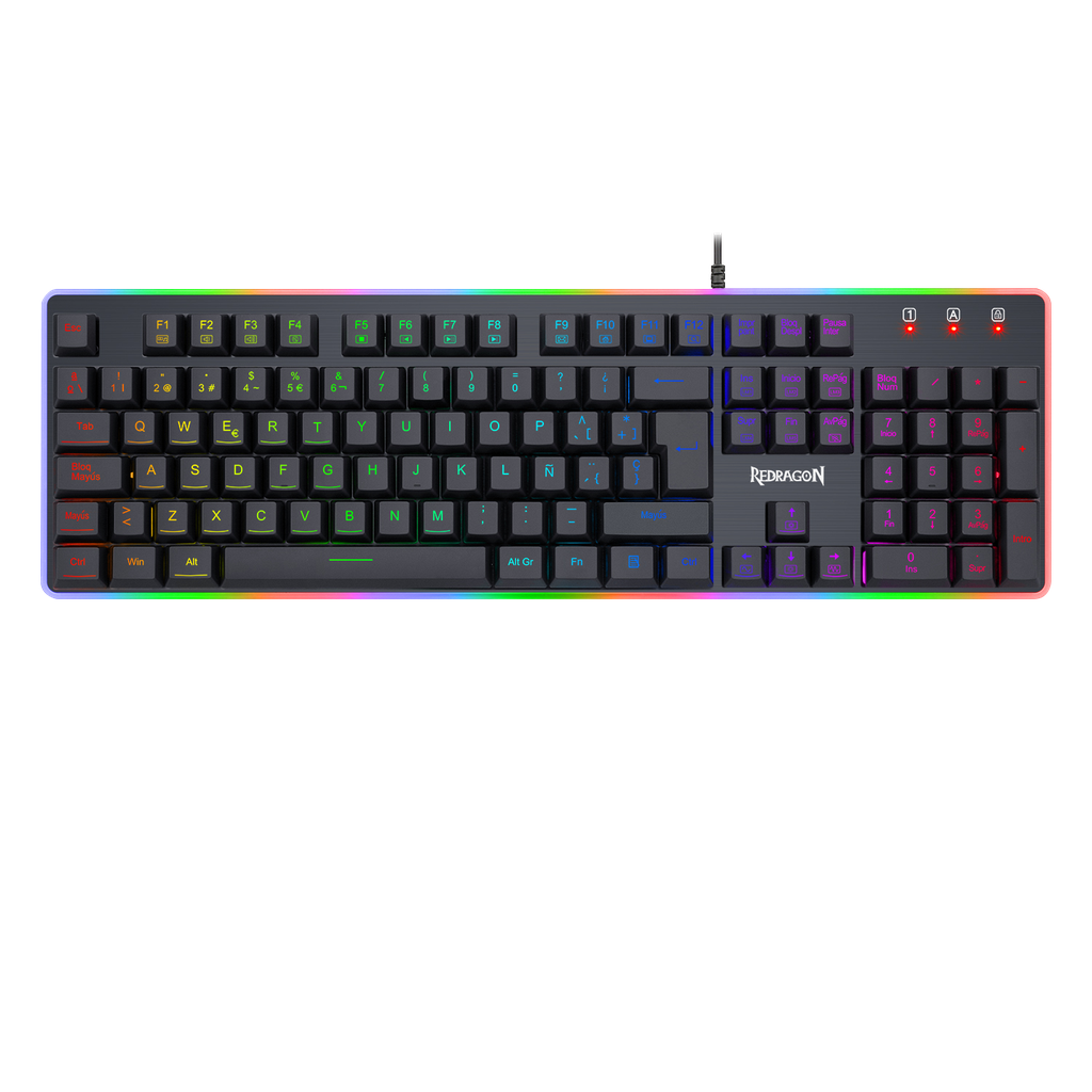 Teclado Gaming Membrana RGB Español Latino Dyaus 2 K509RGB-SP Negro Redragon 8800-0058