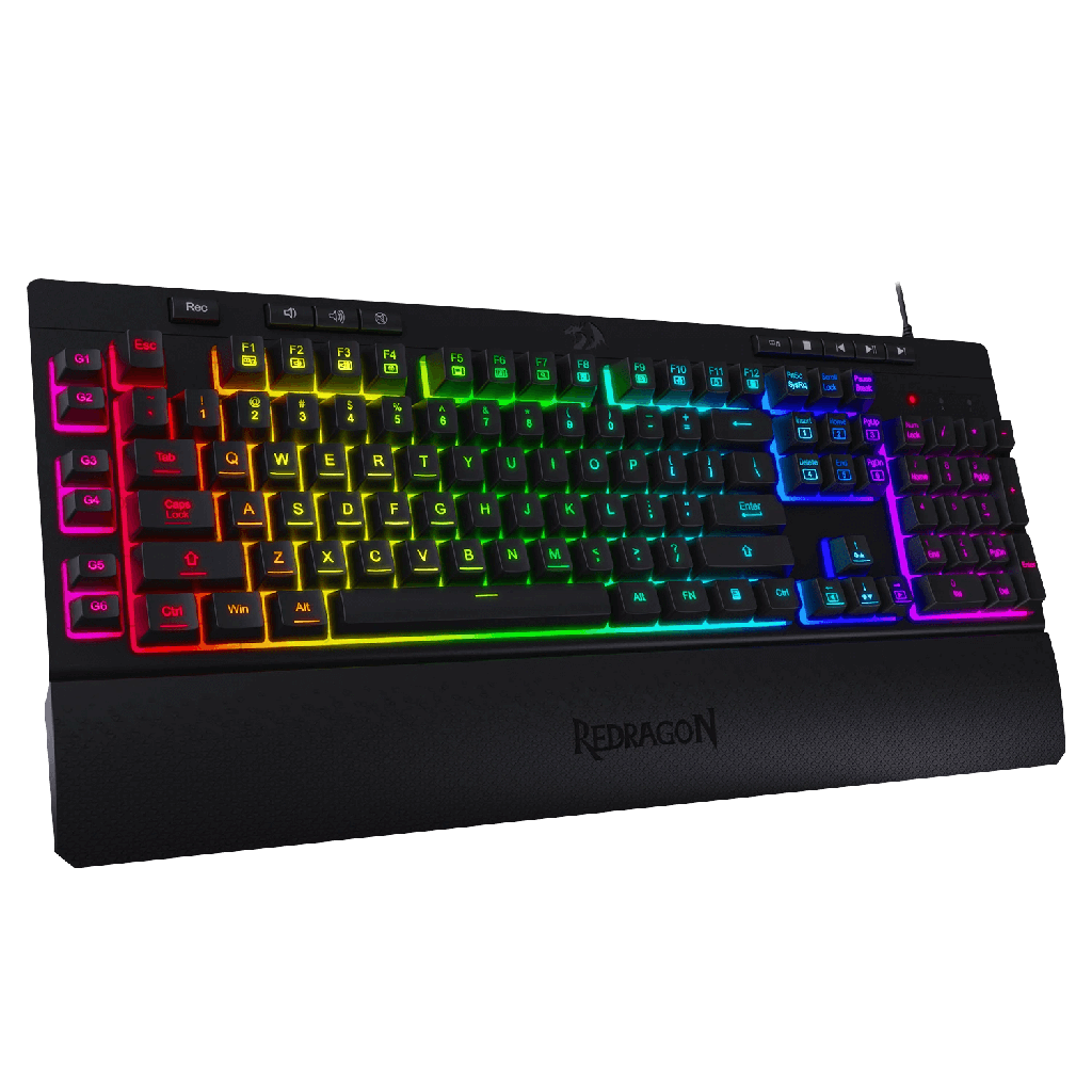 Teclado Gaming de Membrana Shiva K512-RGB-SP Negro RGB, Español Full Size Redragon 8800-0080