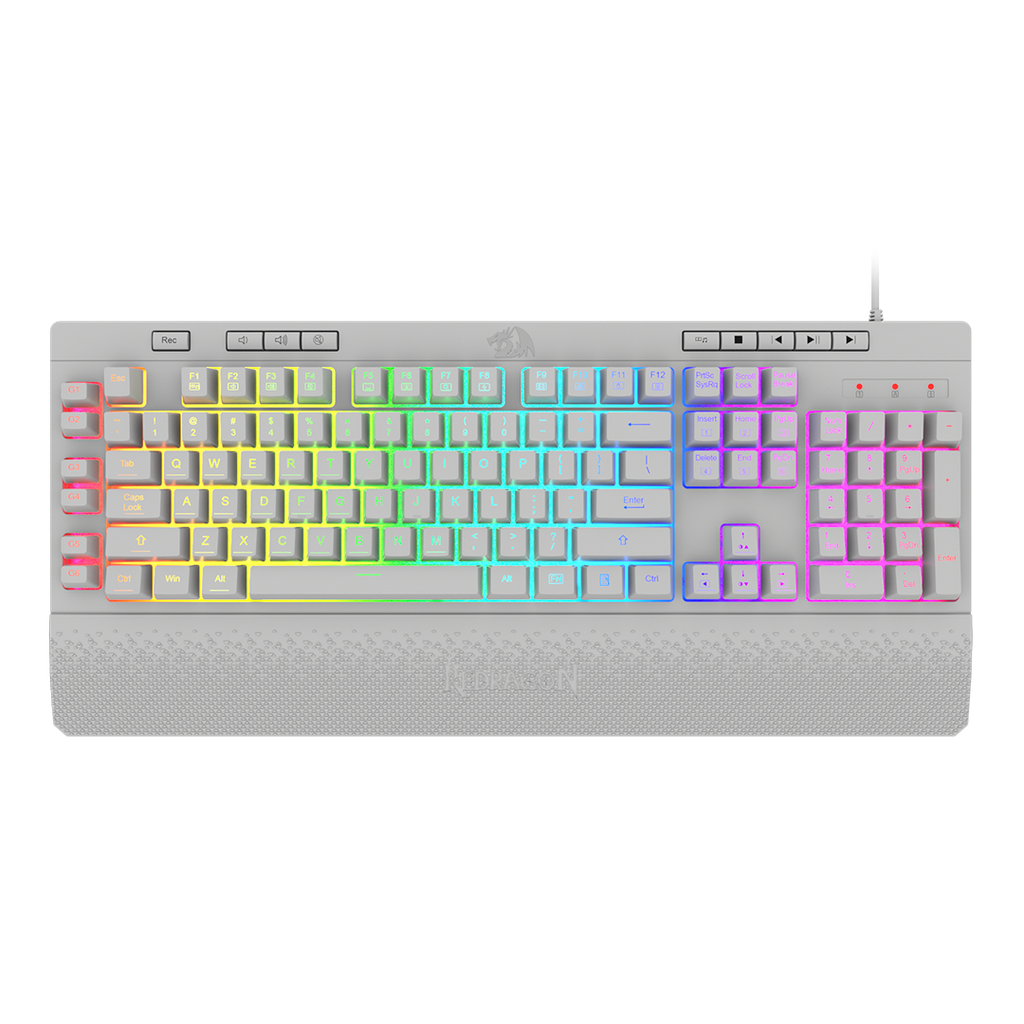 Teclado Gaming de Membrana Shiva K512W-RGB-SP Blanco RGB, Español Full Size Redragon 8800-0080