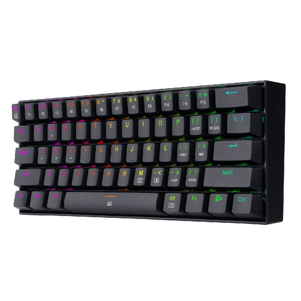 Teclado mecanico gaming RGB, color negro, switch teclas cafe Dragonborn K630RGB Black Redragon 8900-0080