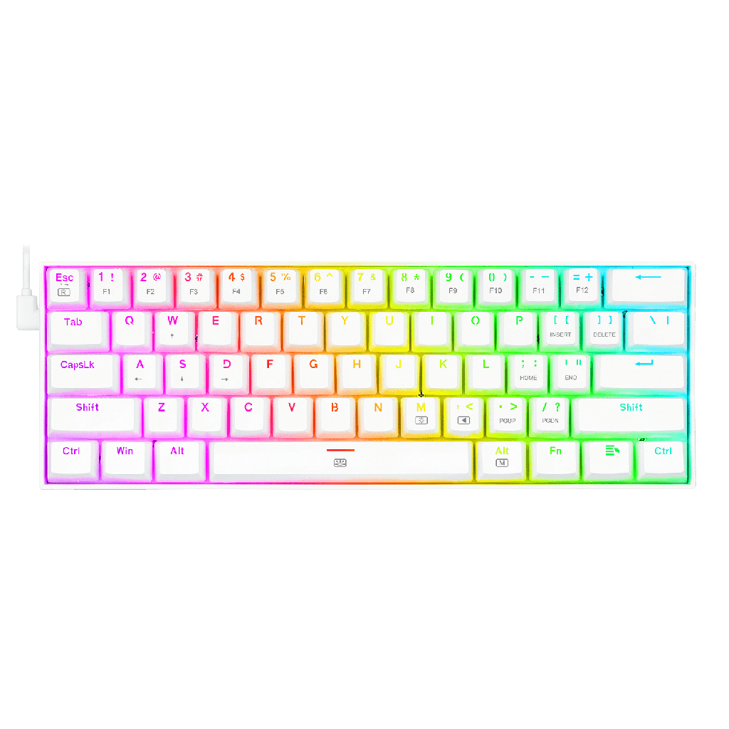 Teclado mecanico gaming RGB, color blanco, switch teclas rojas Dragonborn White K630W-RGB-RD Redragon 8800-0105