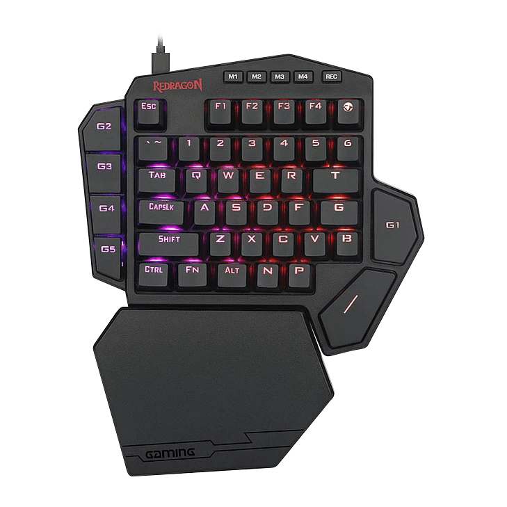 Teclado mini mecanico gaming una sola mano RGB, idioma ingles Diti K585RGB Redragon 8800-0065