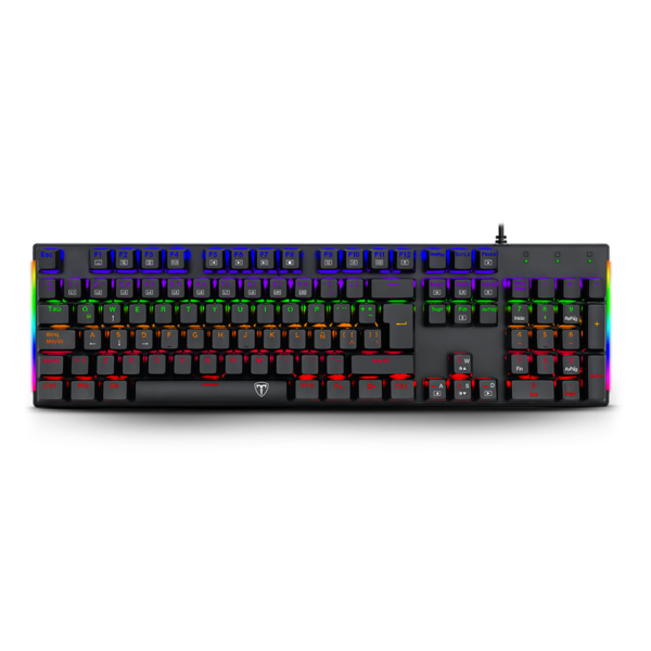 Teclado Gaming Naxos Negro Switch Azul Full Size Luz Rainbow T-TGK310-BL-SP T Dagger 8800-0137