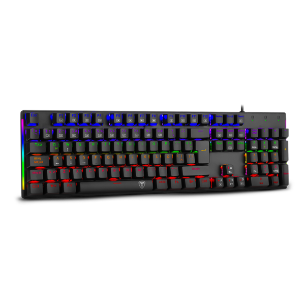 Teclado Gaming Naxos Negro Switch Rojo Full Size Luz Rainbow T-TGK310-RD-SP T Dagger 8800-0137