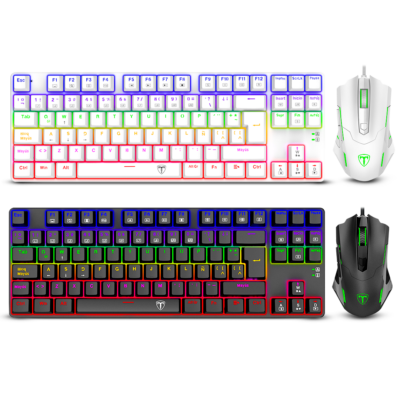 Kit Combo Gaming 2 en 1: Teclado TKL Inglés y Mouse Advance Force Blaco T-TGS005W-RD-SP T Dagger 8800-0146