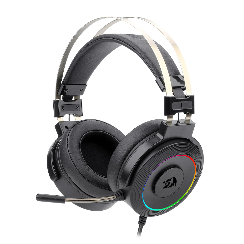 Audifono diadema alambrico gaming retroilumin USB RGB, color blanco con porta audifonos Lamia 2 H320RGB-1 Redragon 8800-0071
