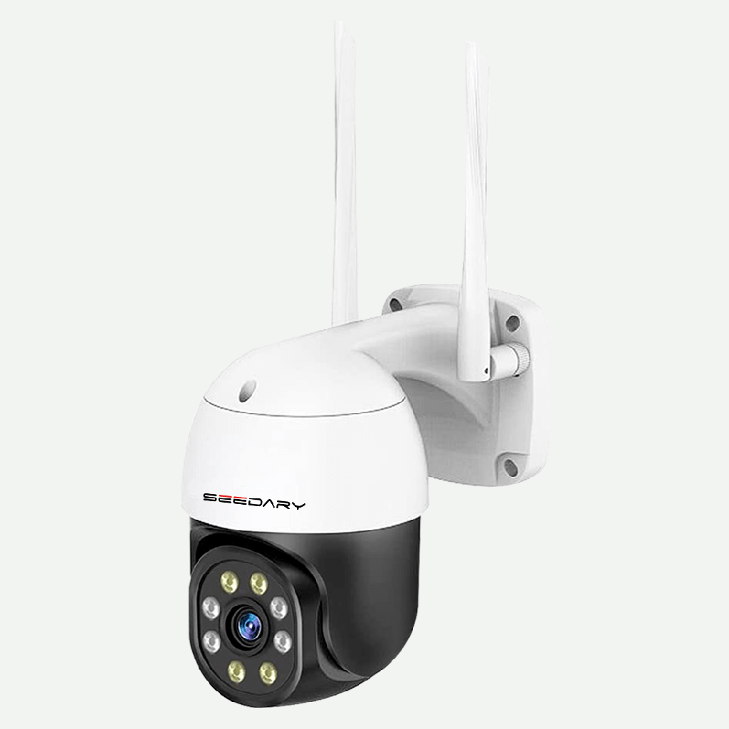 Camara de Seguridad  Bidireccional PTZ Inalambrica Exterior, 3MP  IP65 Vision Nocturna de Color, 355° P3X30 Seedary