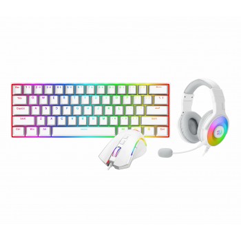 3 en 1 white combo: K630RGBW+M607W+H350RGB-1-W Redragon (RED SWITCH) S129 8800-0107