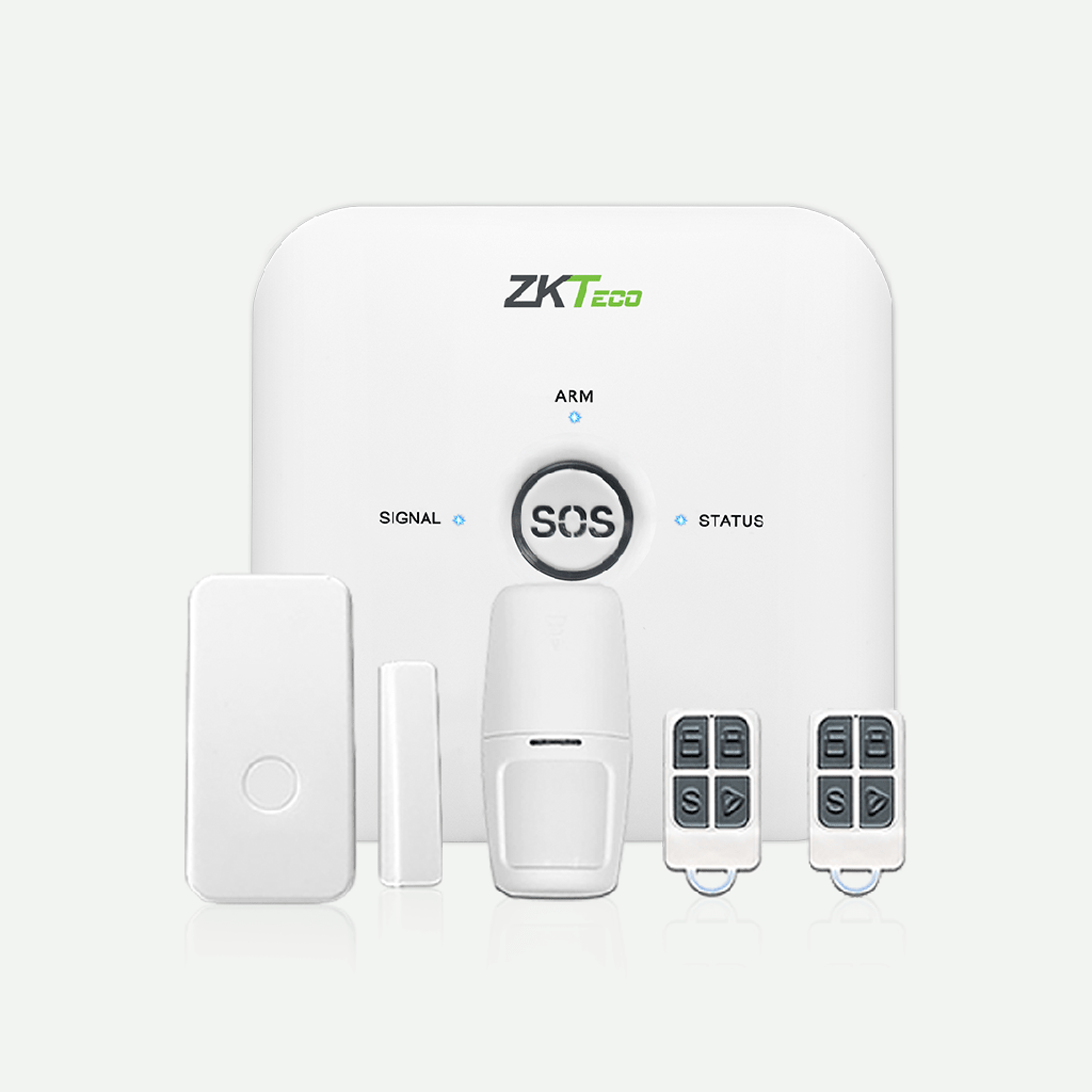 Kit de Paquete de Alarma Inalámbrico Básico con botón de ayuda ,Wi-Fi , 24 zonas Capacidad de 10 Controles  BA01 Zkteco