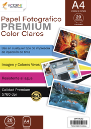 [VPFTRA2] Papel Fotografico Transfer Colores Claros A4 (210 x 297 mm) por Pza