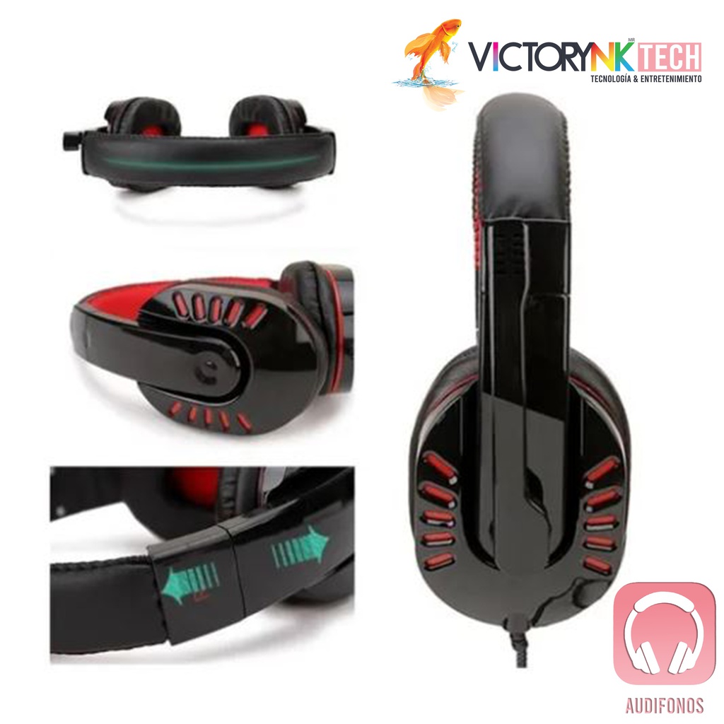 Audifono Diadema Gaming, Plegable, 3.5mm, HiFi Alcance 5.0 Led Owii SY755MV