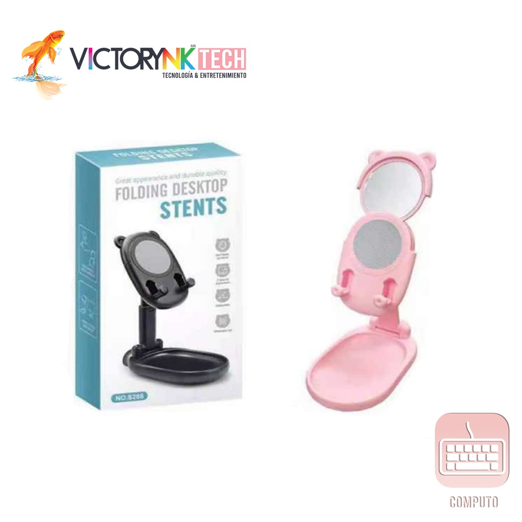 Soporte para celular, plegable con espejo SOP073  TSOP073BK