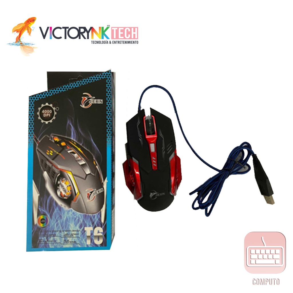 Mouse Gaming Alambrico Retroilumin Led, Salida USB, Cable Reforzado, Owii MOU004