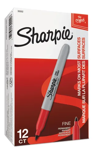 [PSHARP12] Marcador permanente punto fino, color rojo, caja 12 pzas Sharpie
