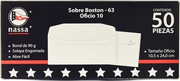 [PSOBOF50] Sobre oficio blanco 90g, 50 pzas Boston