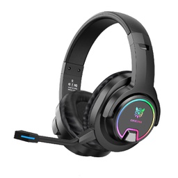 [TB3BLUET] Audifono Diadema Gaming con Microfono, 3.5mm, HiFi, Bluetooth Negro con Luz Led RGB TB3