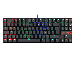 [TK552RGBSP] Teclado mecanico gaming RGB, color negro, switch teclas azules, español latino Kumara Black K552RGB-SP Redragon 8800-0082