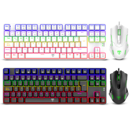 [TTTGS005W] Kit Combo Gaming 2 en 1: Teclado TKL Inglés y Mouse Advance Force Blaco T-TGS005W-RD-SP T Dagger 8800-0146